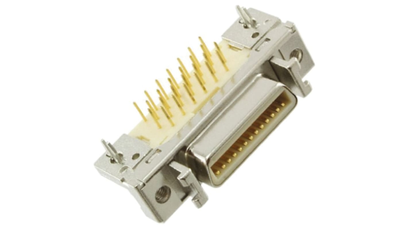 Conector en PCB Micro-D 3M, Serie MDR 102, paso 1.27mm, Ángulo de 90° , Orificio Pasante, Hembra, 1A