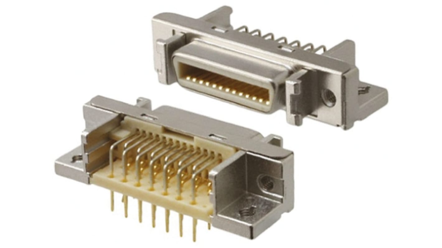 3M MDR 102 14 Way Right Angle Through Hole Micro-D PCB Connector Socket, 1.27mm Pitch