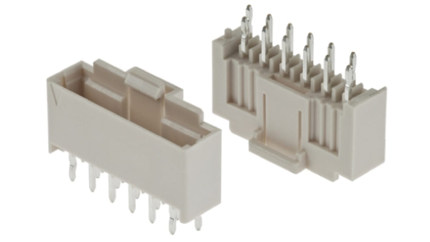 Molex Mini Mi II Series Straight Through Hole PCB Header, 12 Contact(s), 1.25mm Pitch, 1 Row(s), Shrouded