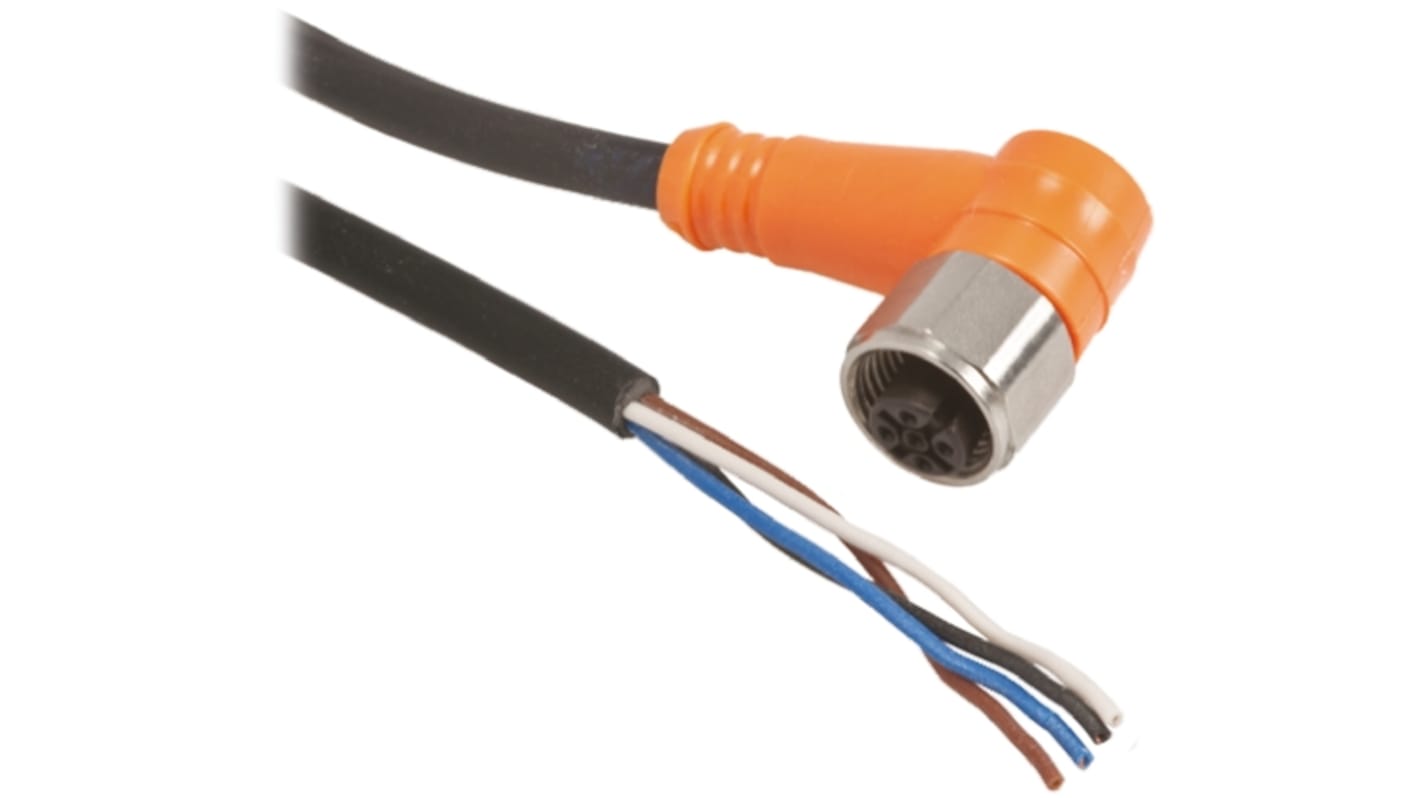 Telemecanique Sensors Right Angle Female 4 way M12 to Unterminated Sensor Actuator Cable, 5m