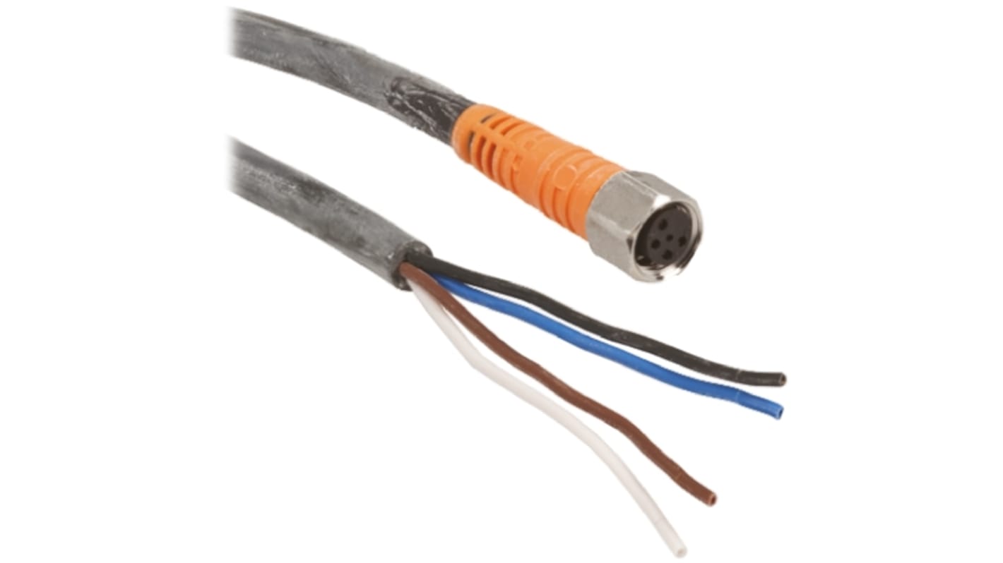 Cable de conexión Telemecanique Sensors, con. A M8 Hembra, 3 polos, con. B Sin terminación, long. 5m, 75 V dc, 4 A,
