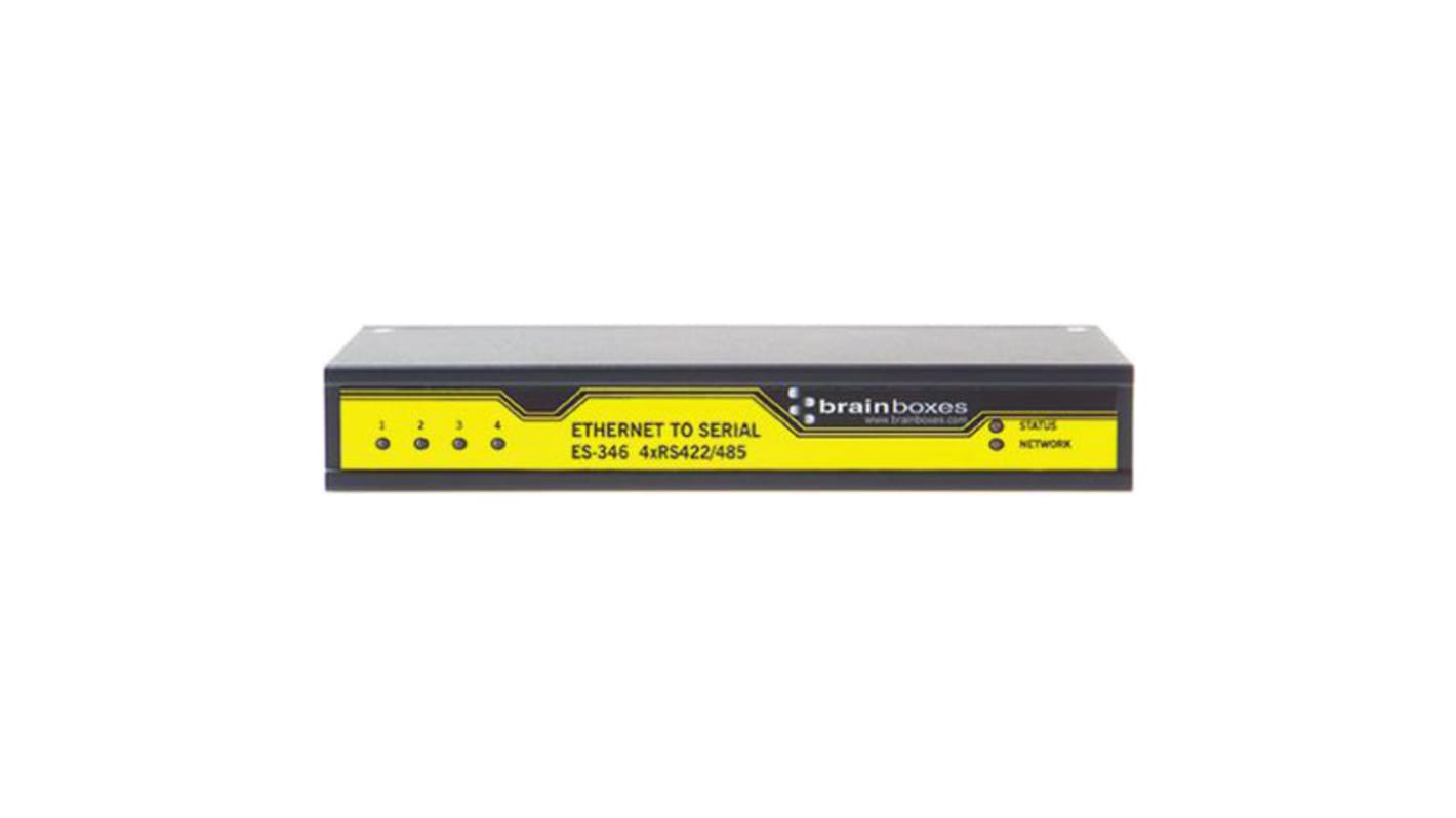 Brainboxes Serial Device Server, 1 Ethernet Port, 4 Serial Port, RS422, RS485 Interface, 1Mbit/s Baud Rate