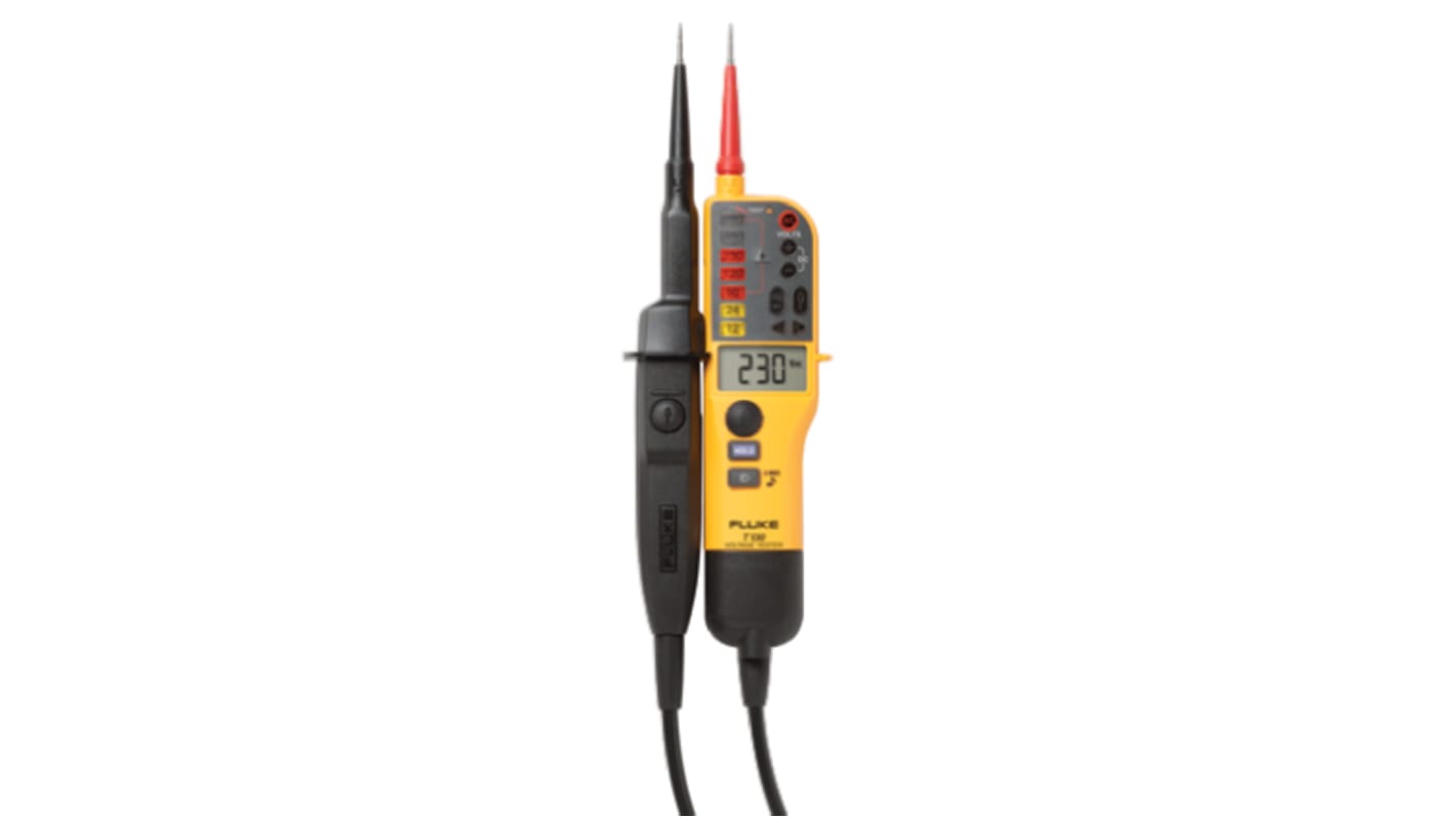 Fluke feszültségvizsgáló FLUKE T130/VDE szakadásvizsgálat CAT III 690V, LCD, Fi relé megszakítási teszt, IP64, AAA, 260