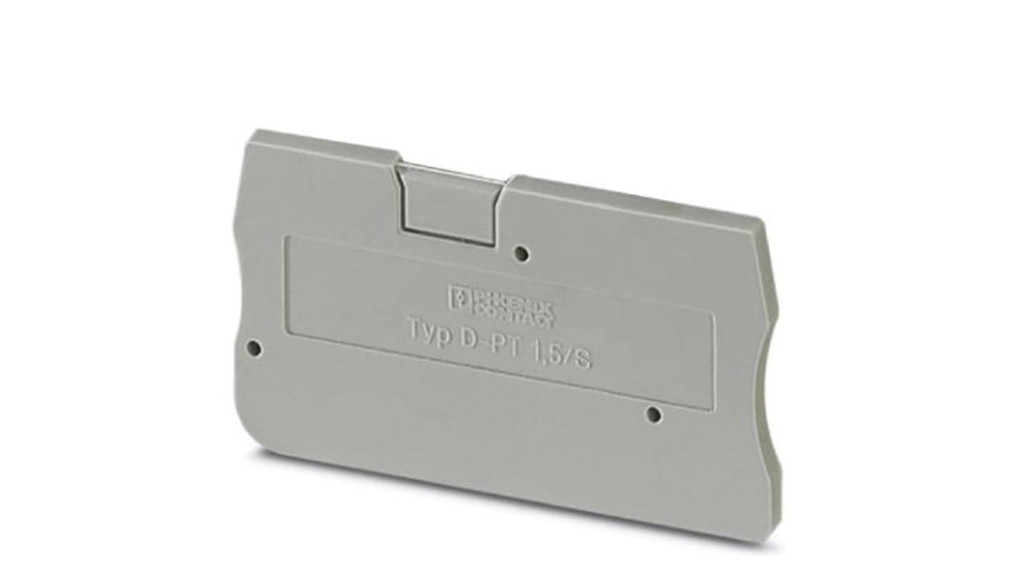 Phoenix Contact D-PT 1.5/S Series End Cover for Use with DIN Rail Terminal Blocks