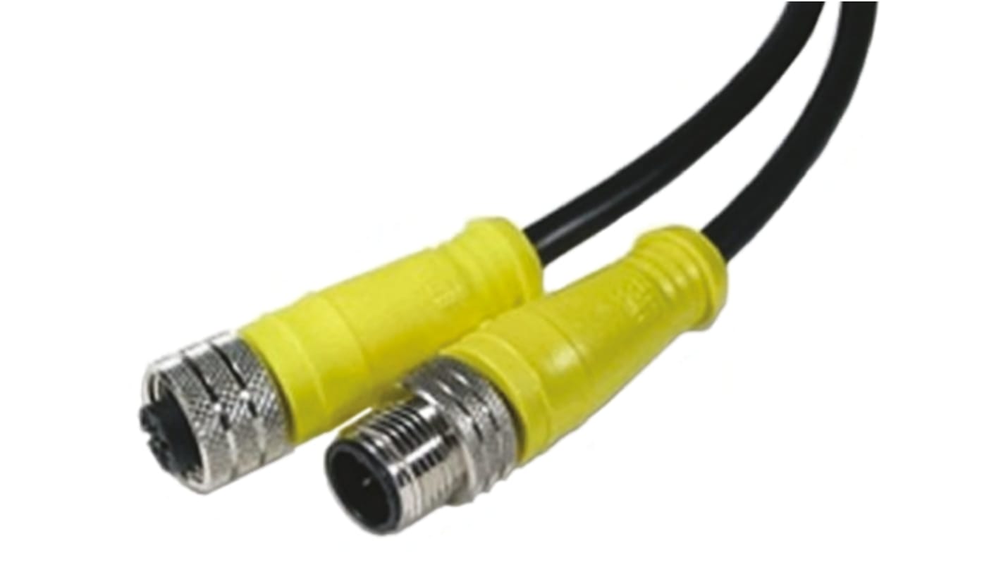 Cable de conexión Brad from Molex, con. A M12 Hembra, 4 polos, con. B M12 Macho, 4 polos, cod.: A, long. 2m, IP67