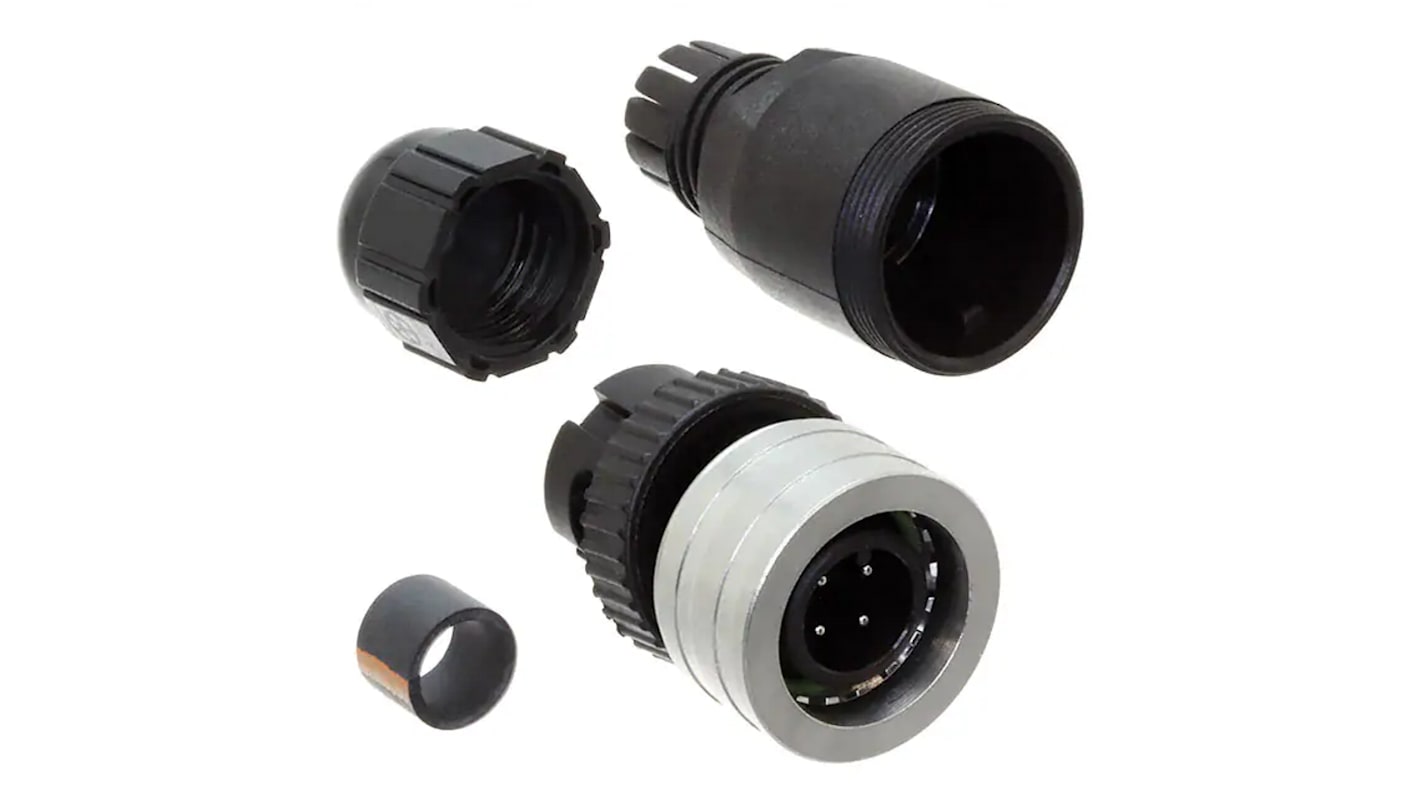 Conector circular Brad from Molex hembra serie Ultra-Lock de 4 vías macho, montaje aéreo, IP69K