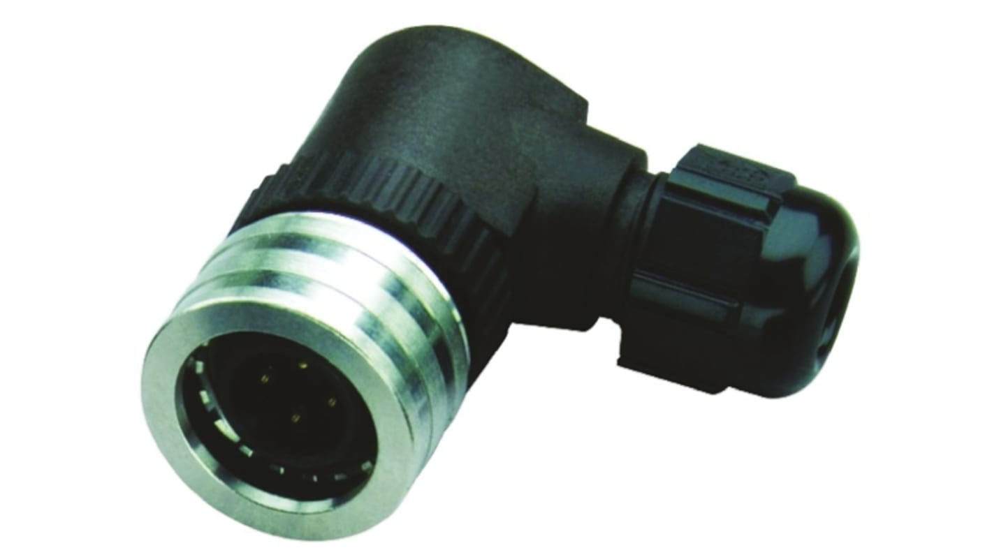 Conector Brad macho acodado serie Ultra-Lock de 5 vías hembra, IP69