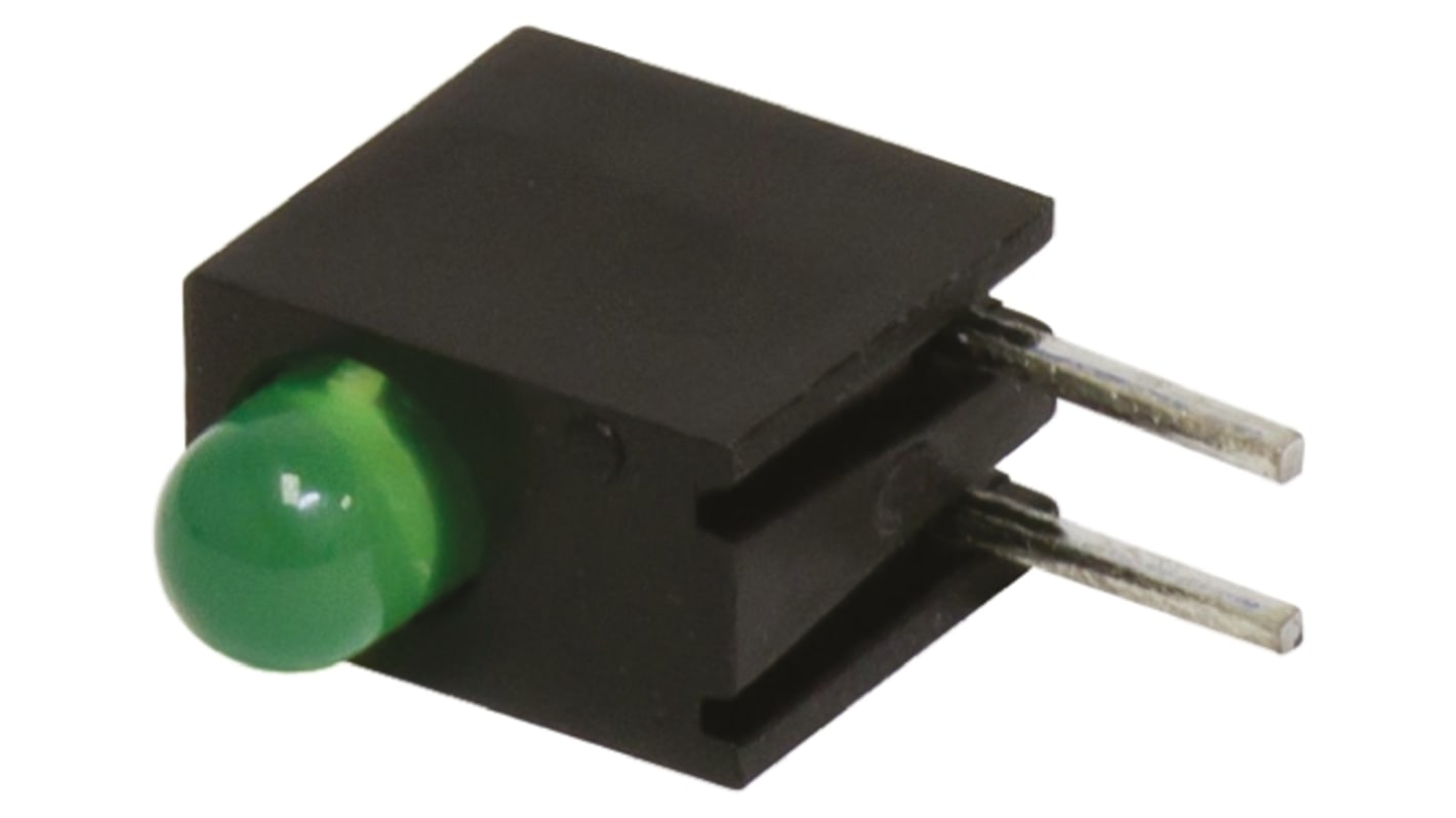 Bivar H101CGD, Green Right Angle PCB LED Indicator, Through Hole 2.8 V