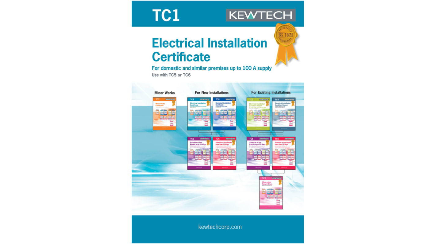 Kewtech Corporation TC1 Electrical Installation Certificate