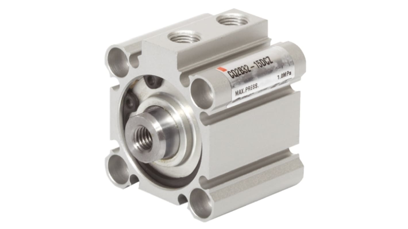 SMC Pneumatic Compact Cylinder - 32mm Bore, 20mm Stroke, CQ2 Series, Double Acting