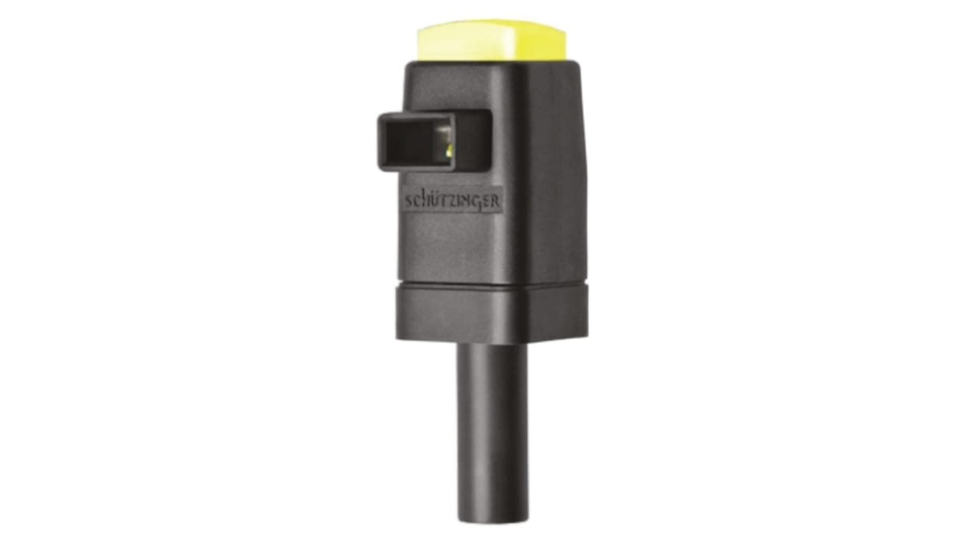 Schutzinger Yellow Male Test Terminal, 4 mm Connector, 16A, 300V, Nickel Plating