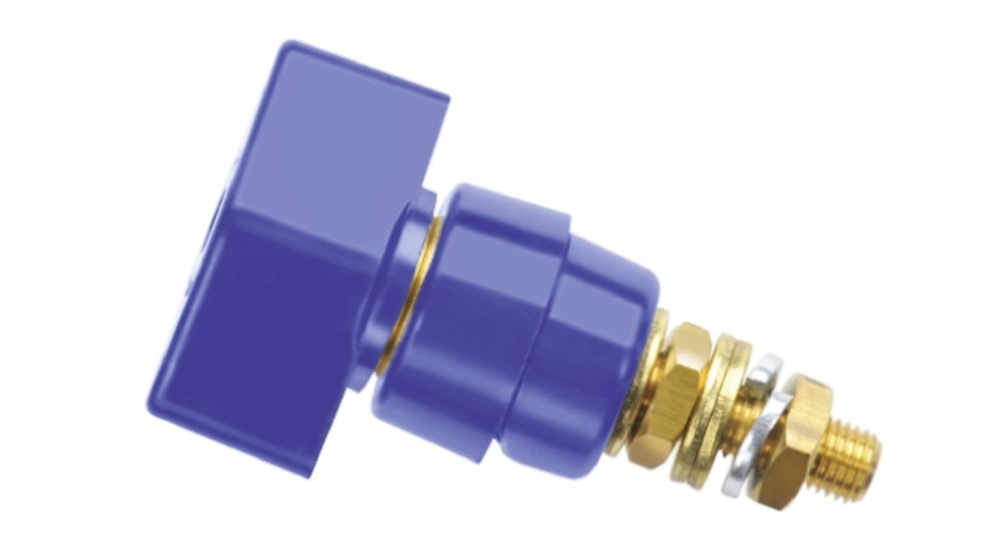 Schutzinger Kontaktstift, Blau, 1kV, M6 x 0.75, Ø 4mm Isoliert