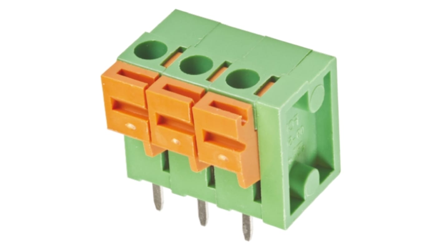 Amphenol Communications Solutions PCB Terminal Block, 3.81mm Pitch, Spring Cage Termination