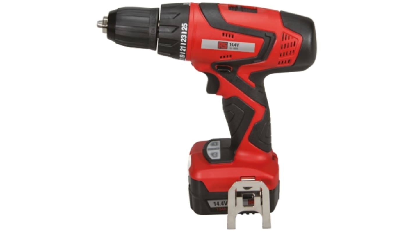 RS PRO Keyless 14.4V Cordless Drill Driver, Euro & UK Plug