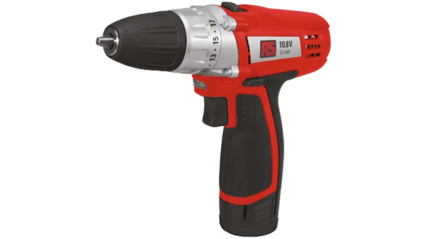 RS PRO Keyless 10.8V Cordless Drill Driver, Euro & UK Plug