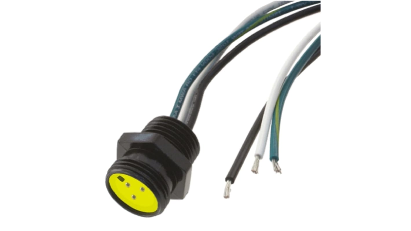 Brad from Molex Straight Female 3 way 7/8 in Circular to Unterminated Sensor Actuator Cable, 300mm