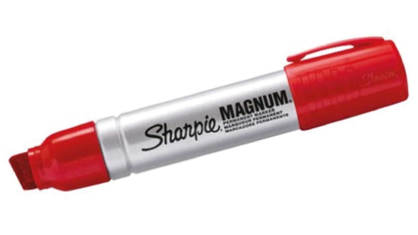 Marcador Permanente Sharpie, Rojo, punta Extraancho, Formato Punta Biselada, 14.8mm