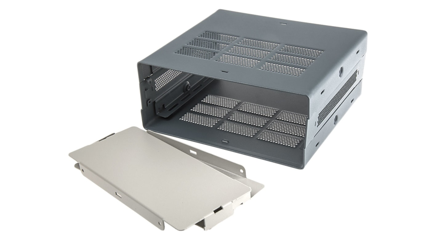 Caja para instrumentación RS PRO de Acero Gris, , ventilada, 279 x 432 x 219mm