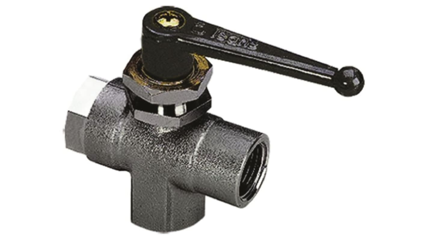 Legris Nickel Plated Brass 2 Way, Ball Valve, BSPP 1/2in, 40bar Operating Pressure