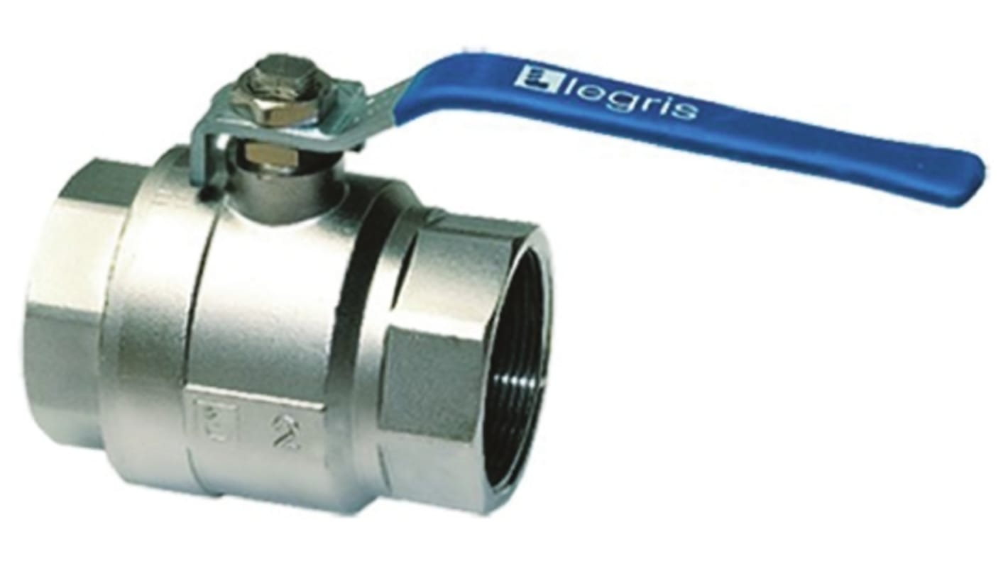 Legris Nickel Plated Brass 2 Way, Ball Valve, BSPP 1/4in, 30bar Operating Pressure