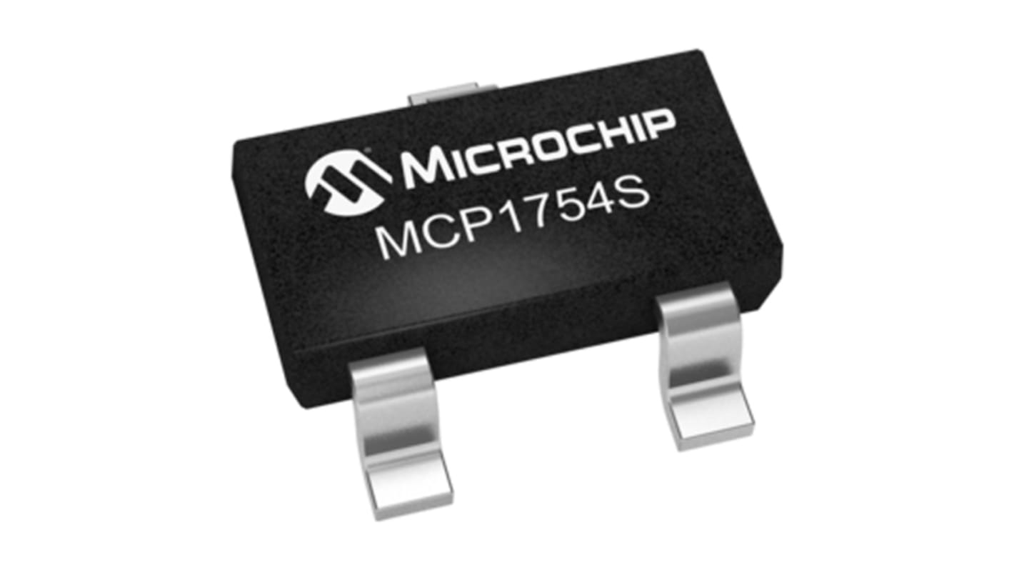 Microchip 電圧レギュレータ 低ドロップアウト電圧 3.3 V, 3-Pin, MCP1754ST-3302E/CB