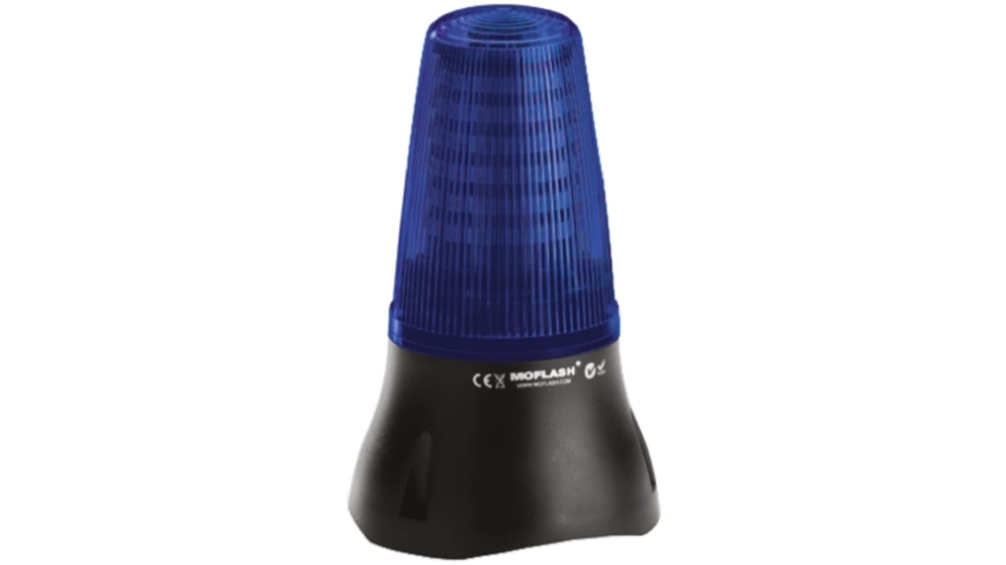 Indicador luminoso Moflash serie LEDD125, efecto Intermitente, Constante, LED, Azul, alim. 230 V ac