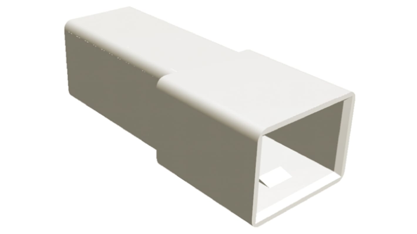 TE Connectivity AMP FASTIN-FASTON Crimpkontaktgehäuse, Stecker, Nylon 6.6, B 6.35mm, Natur, 1-polig