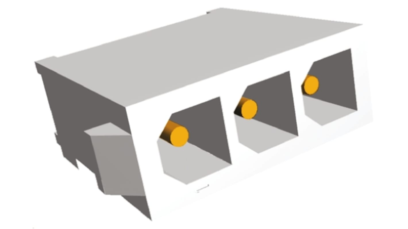 TE Connectivity Mini-Universal MATE-N-LOK Series Straight Through Hole PCB Header, 3 Contact(s), 4.14mm Pitch, 1