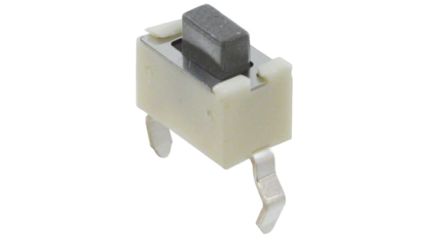 Grey Push Plate Tactile Switch, SPST 50 mA @ 12 V dc 5mm