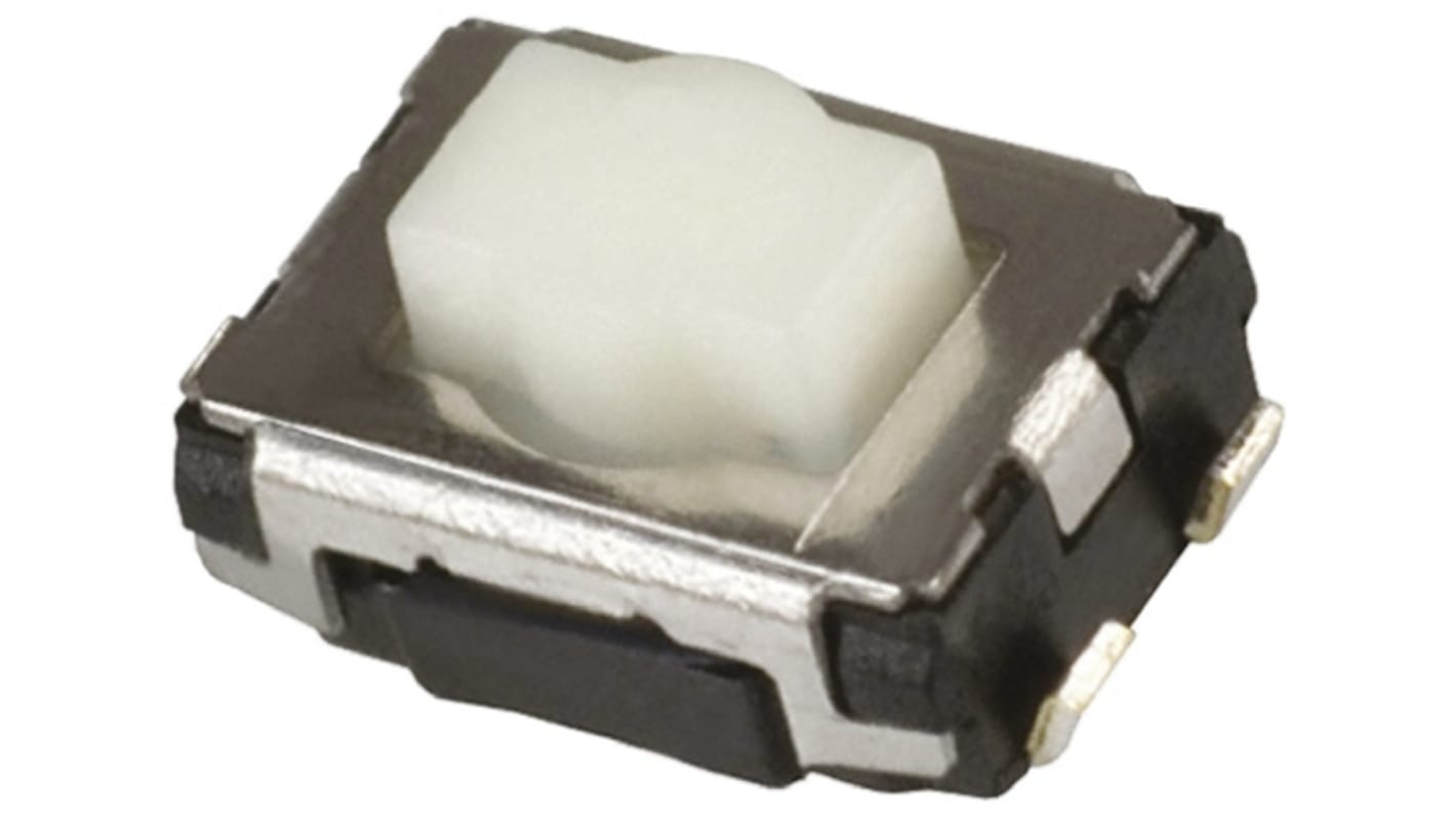 Panasonic Taster SPST, SMD 20 mA Tastend 1.7mm Druckplatte Weiß, 3.5 x 2.9 x 1.7mm B. 2.9mm L. 3.5mm