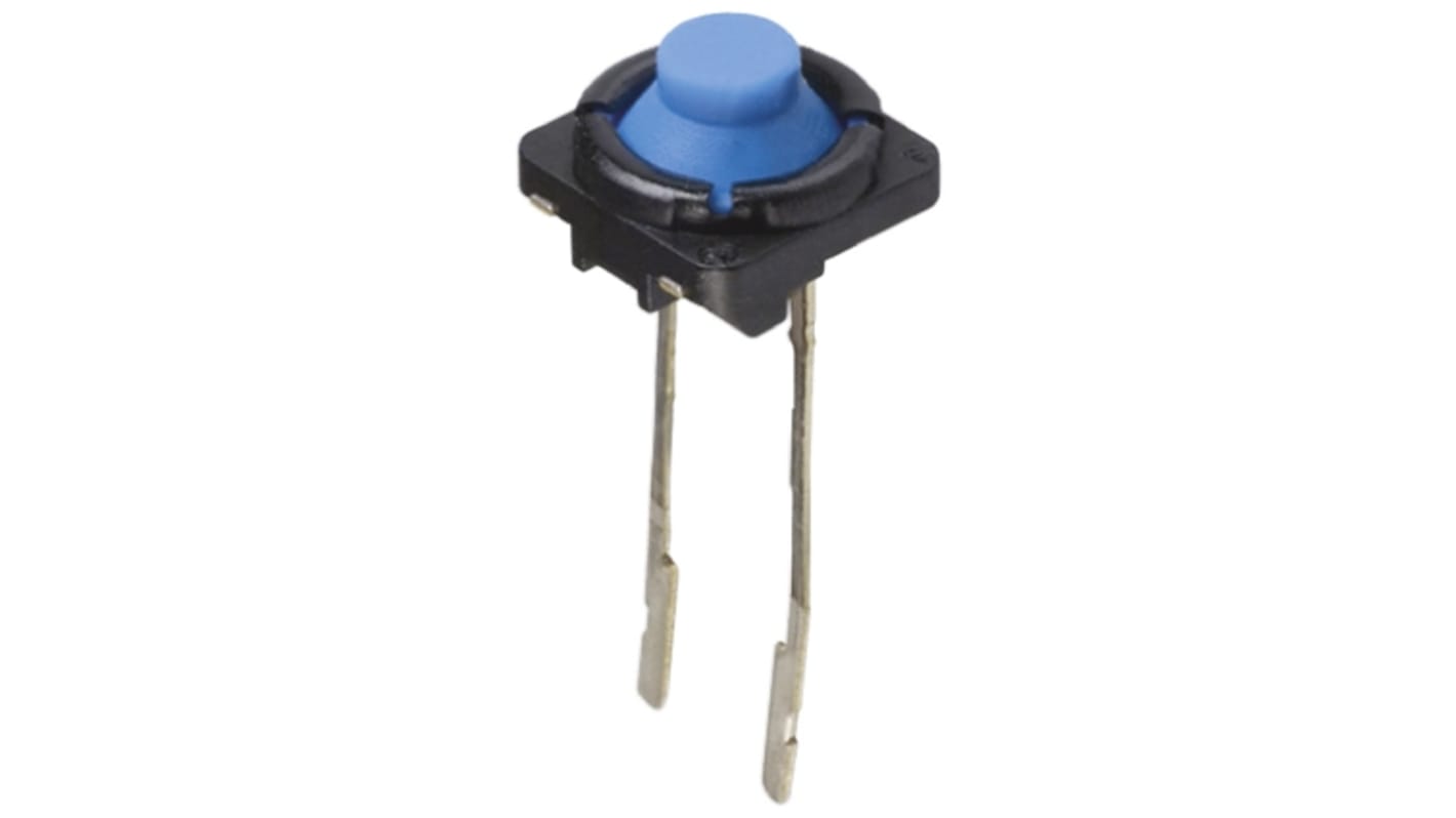 Blue Push Plate Tactile Switch, SPST 5 mA @ 12 V dc 5.5mm