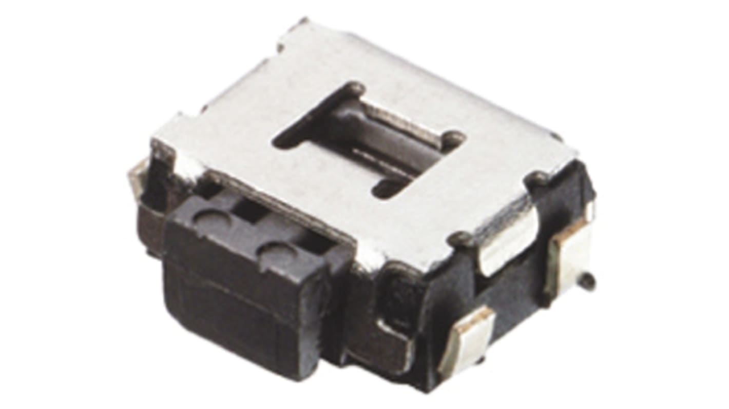 Black Push Plate Tactile Switch, SPST 50 mA @ 12 V dc 1.35mm