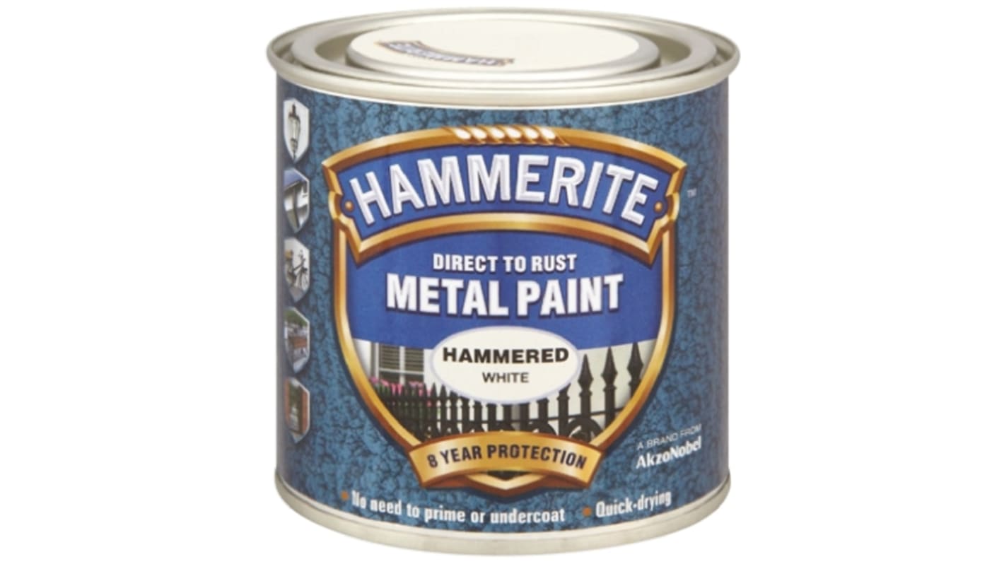 5092971 Hammerite Metal Paint in Hammered White 750ml RS