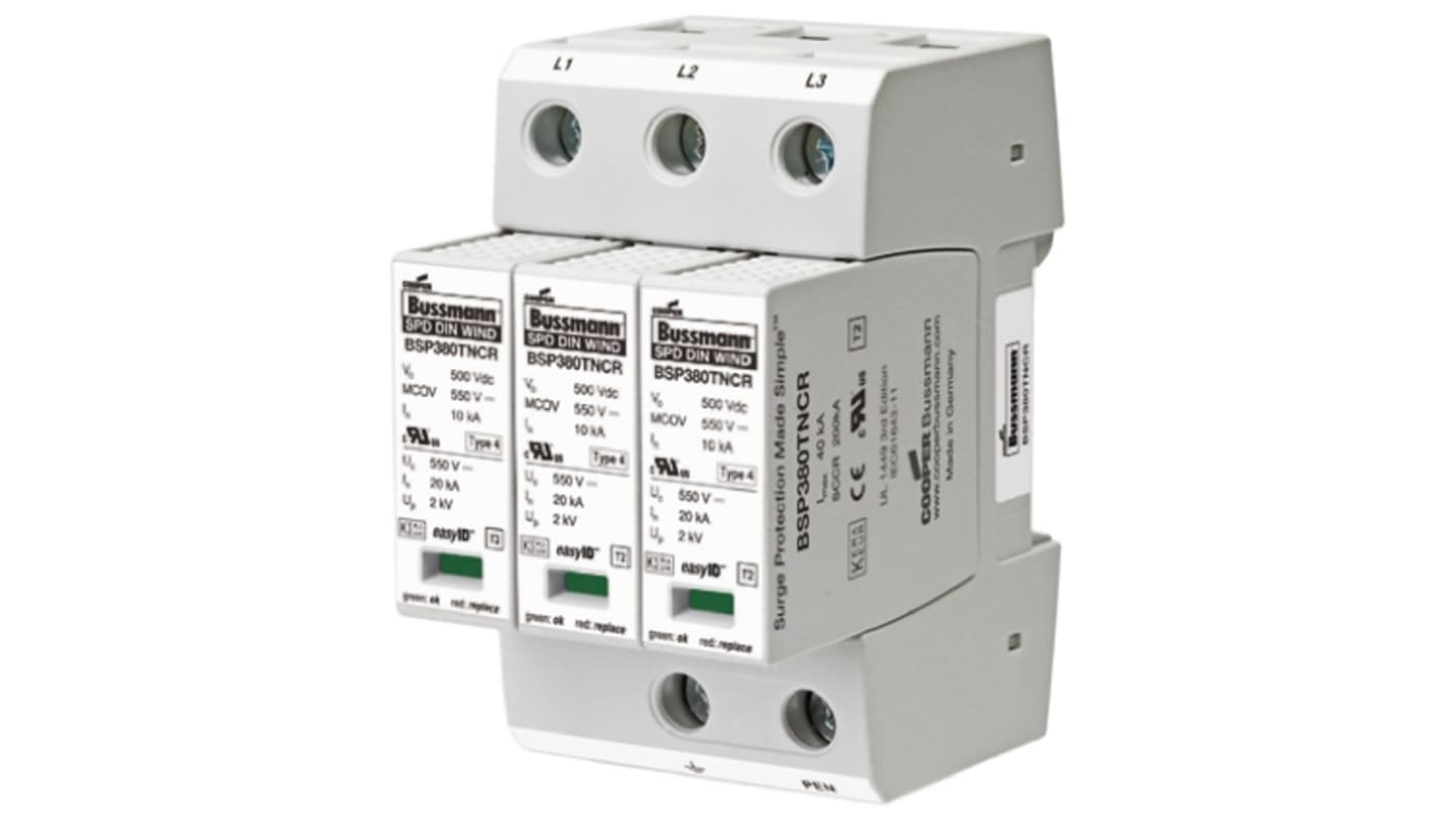 Cooper Bussmann, BPM Replacement Module 275 V ac Maximum Voltage Rating 40kA Maximum Surge Current 2 Pole Arrester