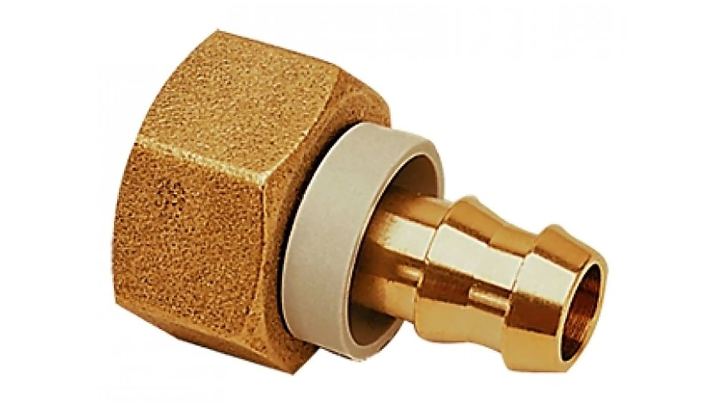 Legris Brass Pipe Fitting, Straight Threaded Tailpiece Adapter, Female Metric M14 to Male 14mm