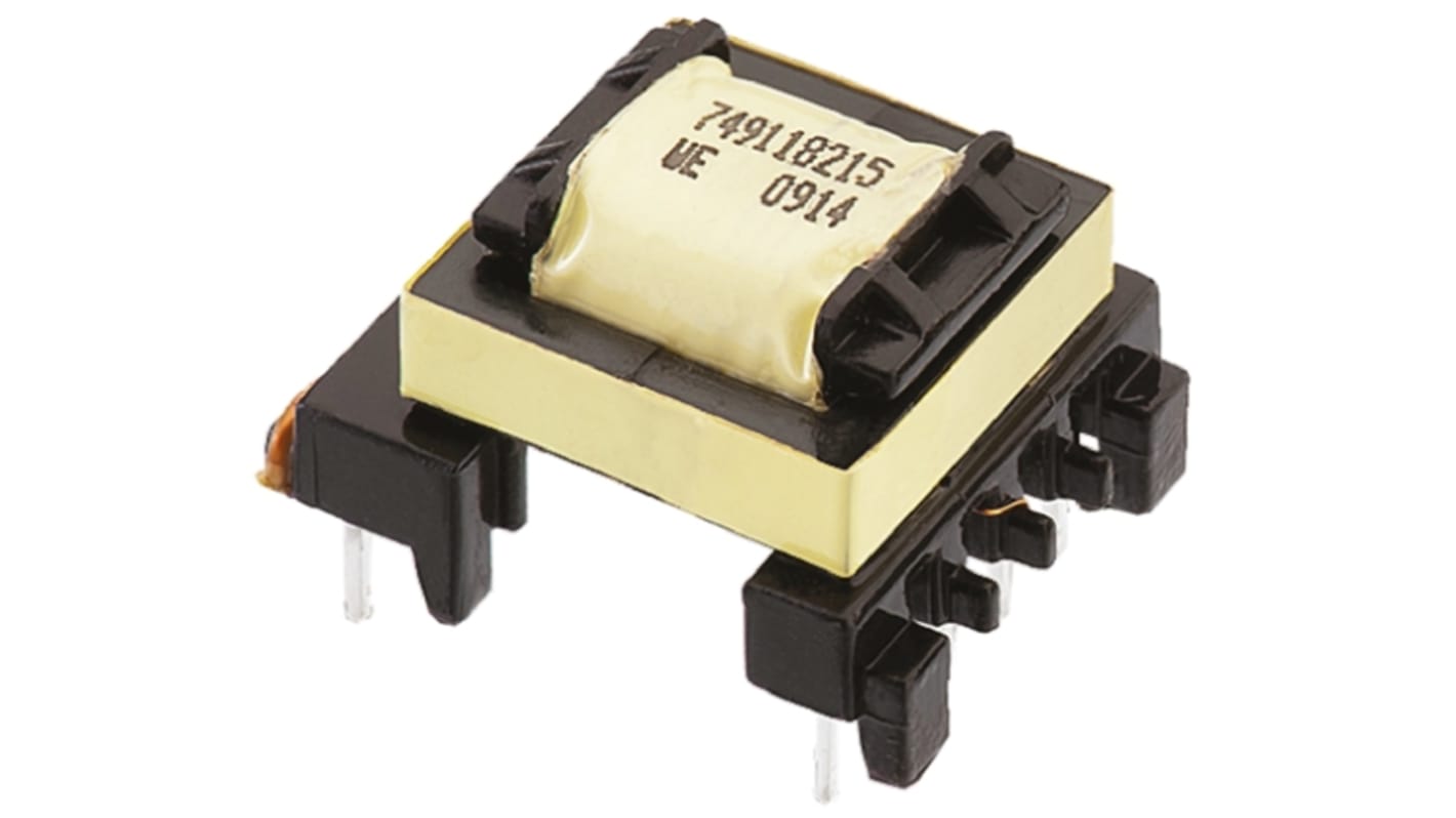 Wurth Elektronik Through Hole Pulse Transformer 9.5:1:1 Turns Ratio, 0.9mH Prim. Inductance, 3Ω Prim. Resistance