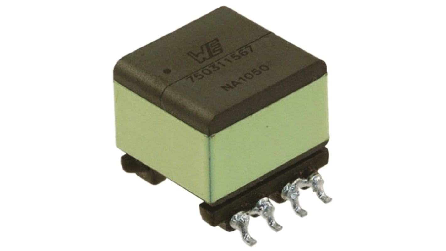 Wurth Elektronik Surface Mount Pulse Transformer 3:1 Turns Ratio, 25μH Prim. Inductance, 0.057Ω Prim. Resistance