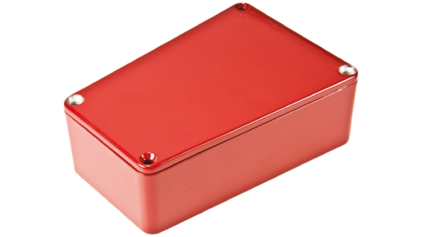 Hammond 1590 Series Red Die Cast Aluminium Enclosure, IP54, Red Lid, 112 x 61.5 x 39.2mm