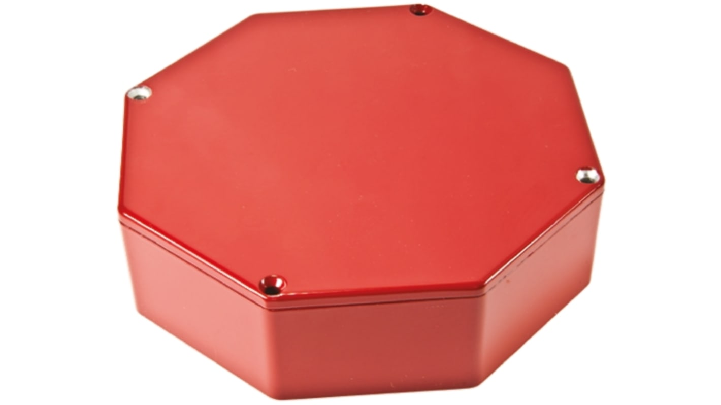 Contenitore Hammond in Alluminio pressofuso 132.78 x 132.78 x 39.2mm, col. Rosso, IP54, schermato