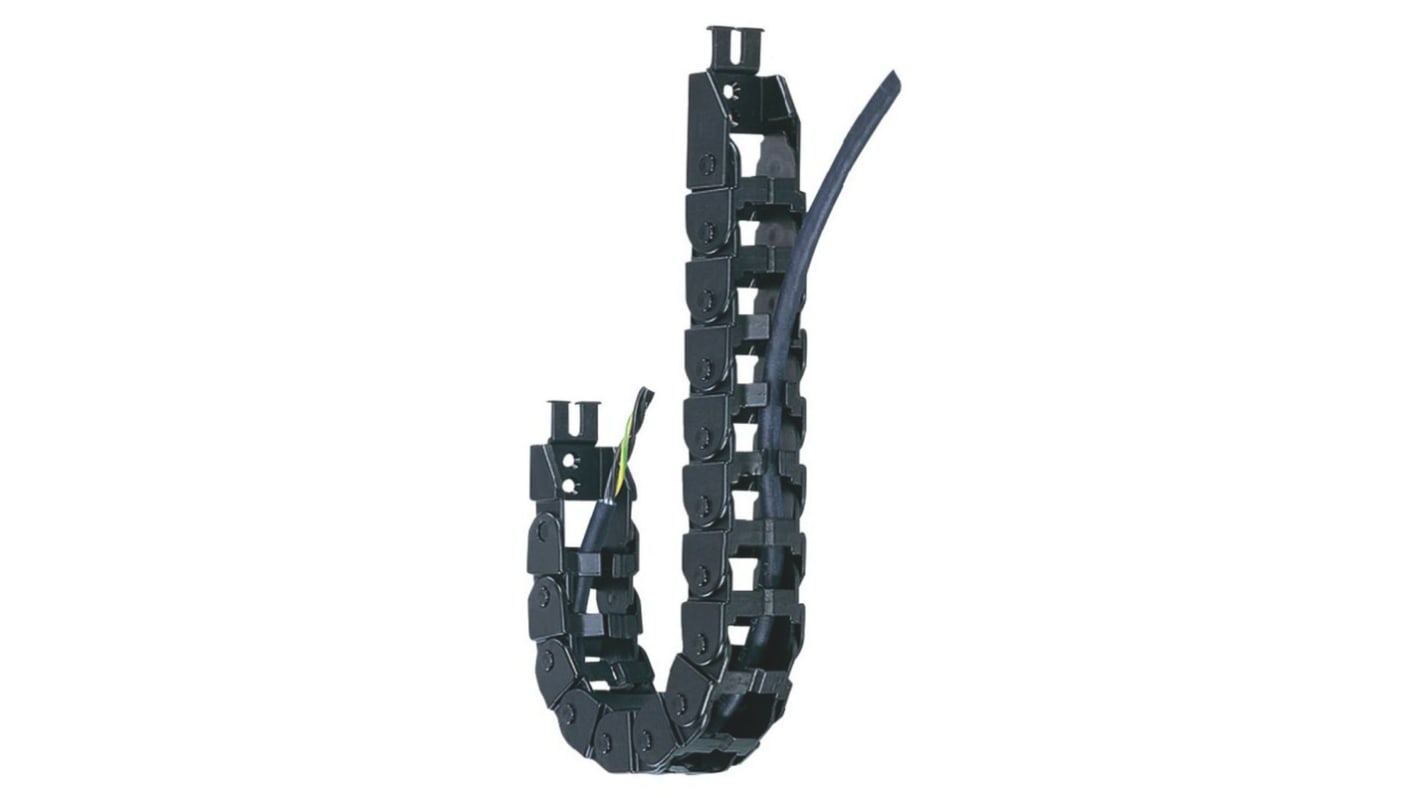 Igus E200, e-chain Black Cable Chain - Flexible Slot, W94.4 mm x D35mm, L1m, 100 mm Min. Bend Radius, Igumid NB