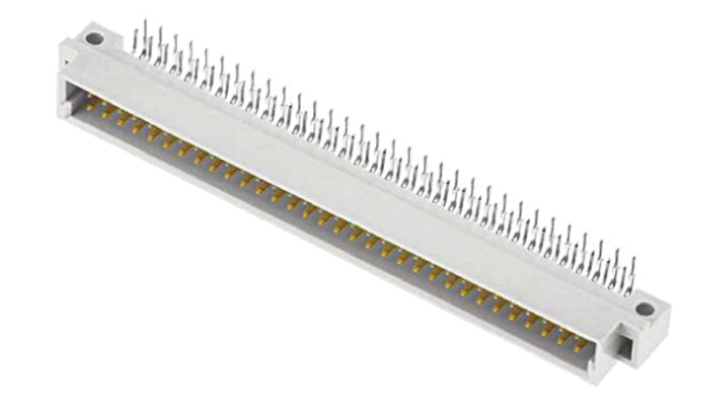 Harting DIN 41612-Steckverbinder Stecker gewinkelt, 64-polig, Raster 2.54mm