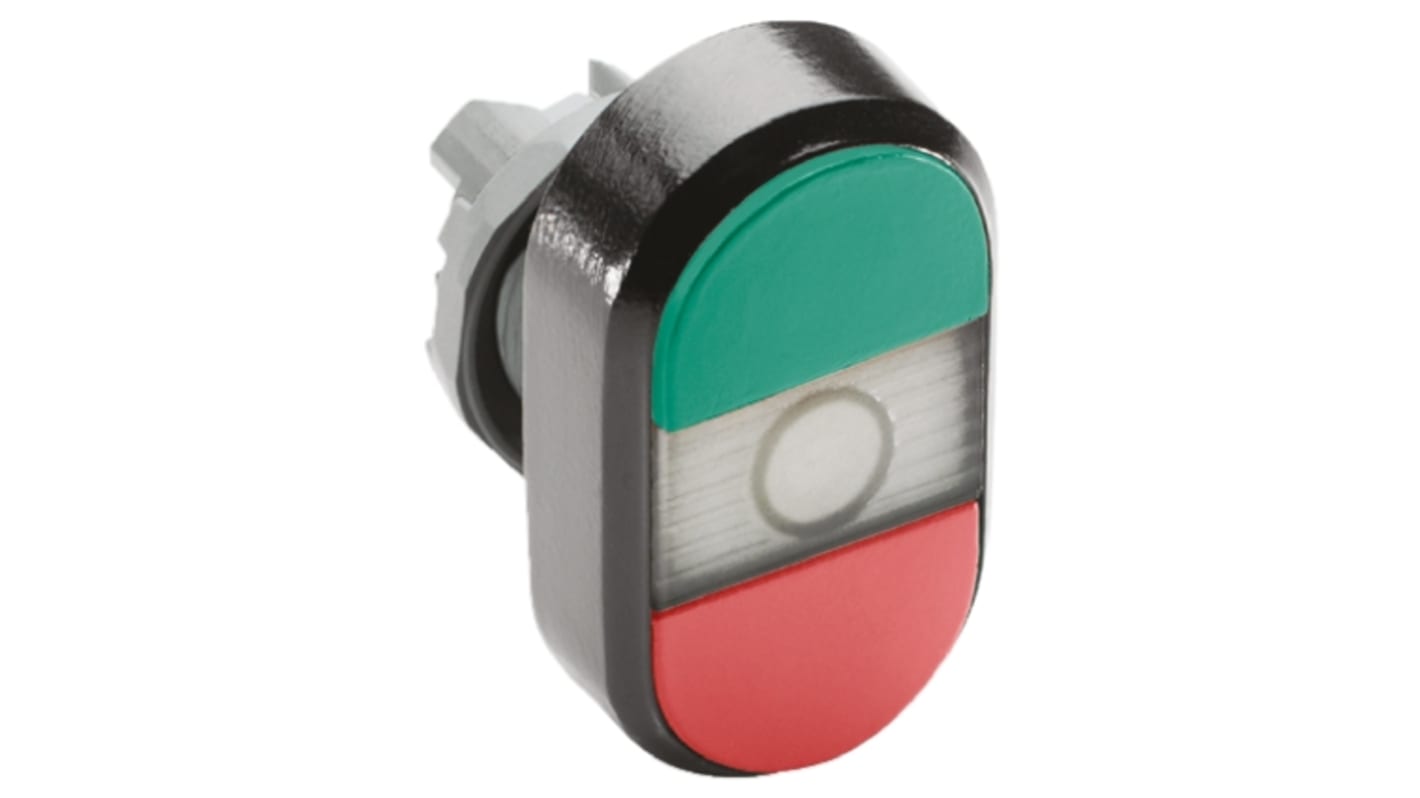 ABB Modular Series Green, Red Momentary Push Button Head, 22mm Cutout, IP66