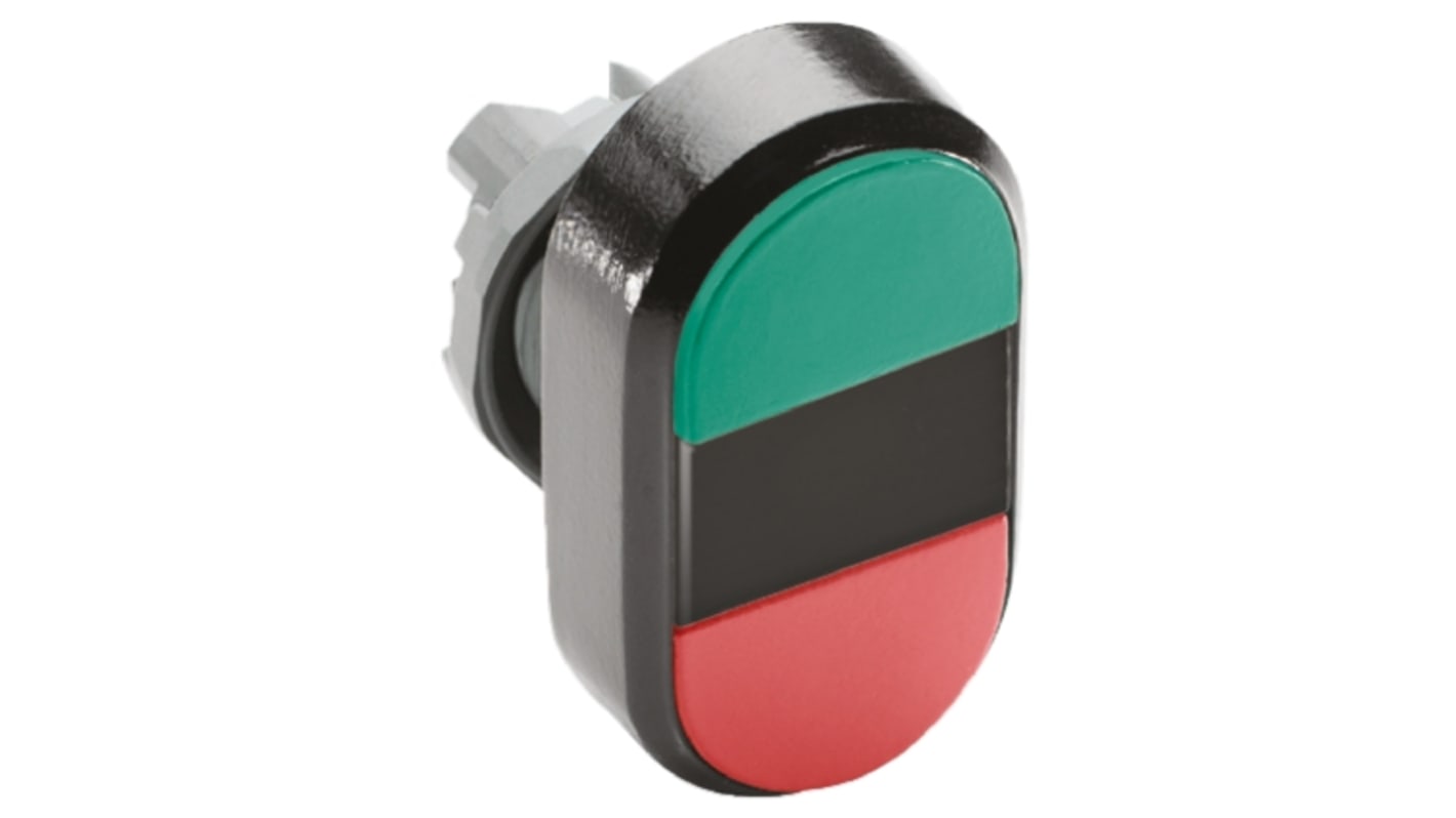 ABB Modular Series Green, Red Momentary Push Button Head, 22mm Cutout, IP66