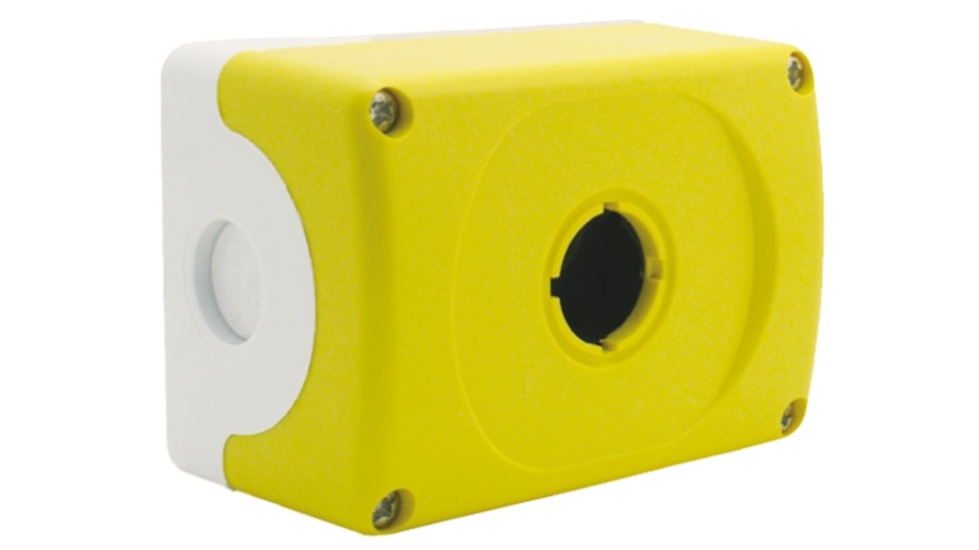 Yellow Plastic ABB Modular Push Button Enclosure - 1 Hole 22mm Diameter
