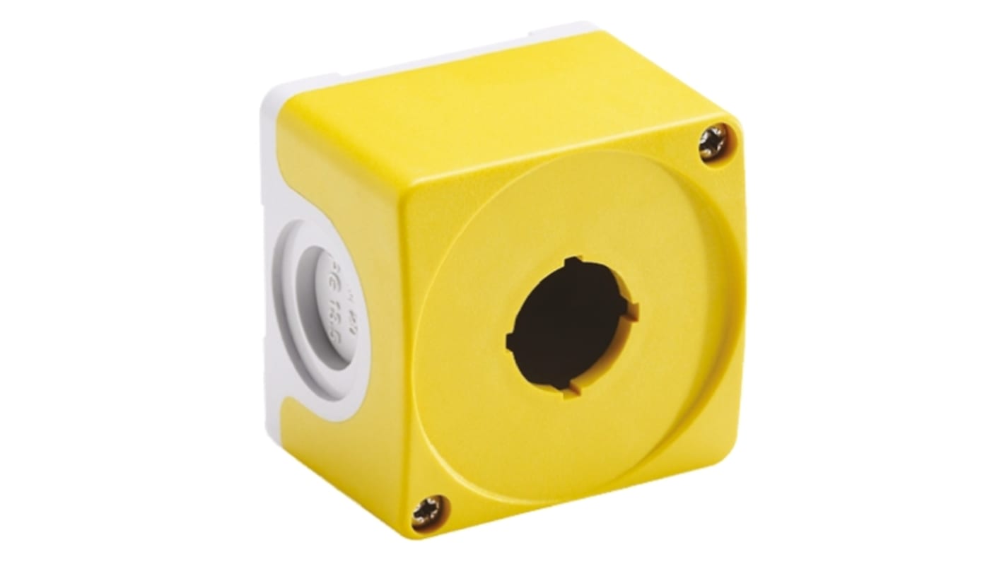 Grey Plastic ABB Compact Push Button Enclosure - 1 Hole 22mm Diameter
