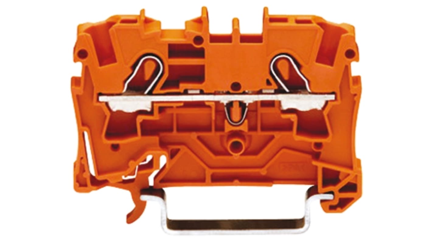 Bloc de jonction de traversée Wago TOPJOB S, 2004, 4mm², Borne à cage enfichable, Orange