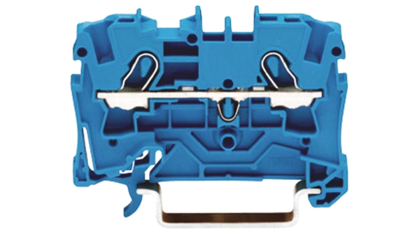 Wago TOPJOB S, 2004 Series Blue Feed Through Terminal Block, 4mm², Single-Level, Push-In Cage Clamp Termination, ATEX,