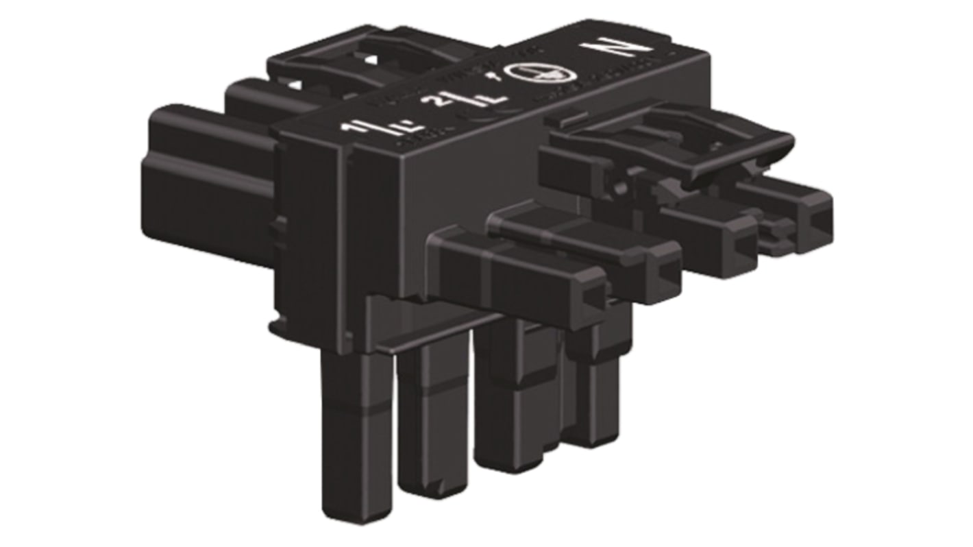 Wago 770 Series Distribution Block, 4-Pole, Female, Male, 4-Way, 25A