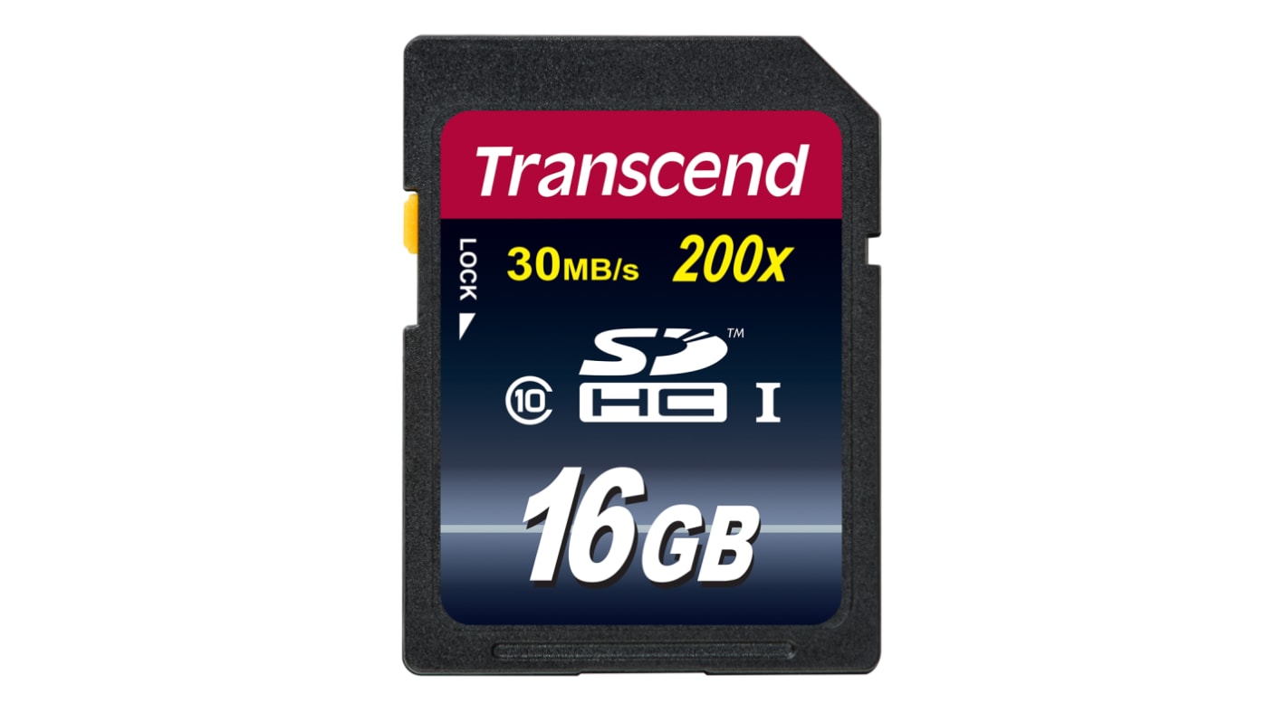 Karta SD SDHC 16 GB MLC Transcend, řada: Premium -25 → +85°C 200x