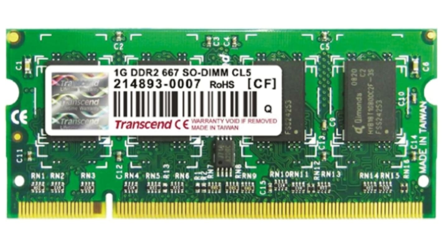 Memoria RAM Transcend 1 GB Ordenador portátil, 800MHZ